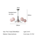 Medieval Vintage Pink Glass Ball Led Pendant Lights by Ljojo
