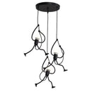 Ljojo Little Man Arts Chandelier LED Ceiling Lamp - Black E27 Pendant Light