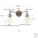Ljojo 2-Head LED Wall Sconce Industrial Iron Glass Retro Stair Light Fixtures