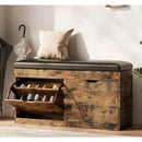 Ljojo™ Shoe Storage Bench with Cushioned Seat & Flip Drawers