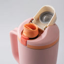 Ljojo 1200ml Car Cup with Flip Lid, Dual Drink Fruit Cup & Insulated Design