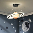 Children Planet Pendant Lamp Acrylic Saturn LED Light for Boy Room Bedroom Kitchen by Ljojo