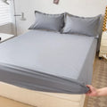 Ljojo 100% Cotton Fitted Sheet & Pillowcase Set, White, 180x200, 3Pcs