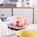 Ceramic Coffee Mug Set Creative Hand-painted Tea Cup with Saucer by Ljojo