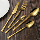 Ljojo 30-Piece Stainless Steel Tableware Set with Golden Waist Design
