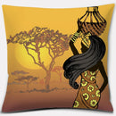 Ethnic African Women Pillowcase by Ljojo | Polyester Cushion Cover for Car & Sofa