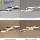 Nordic LED Pendant Lights: Serpentine Golden Ring Chandelier for Living Room by Ljojo