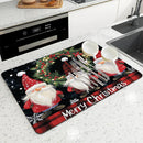 Christmas Pygmy Berry Drying Mat - Ljojo Absorbent Non-Slip Kitchen Counter Mat