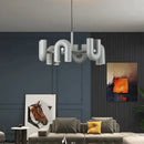 Art Deco Chandelier Black Orange Gray Metal Hanging Lamp for Dining Room Foyer Bedroom by Ljojo