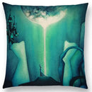 Cute Cat Moon Night Wonderland Witch Halloween Dance Pillow Cover by Ljojo