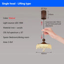 Ljojo Vintage Water Drop Pendant Chandelier, Walnut LED Light for Restaurant Bedroom Bar