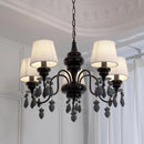 American Retro Candle Chandelier Nordic Ceramic Led Pendant Lights Living Room Fabric Lighting by Ljojo