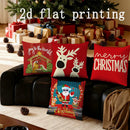 Ljojo Merry Christmas Reindeer Pillow Cover for Sofa, Bedroom, Car - Rectangular Cushion