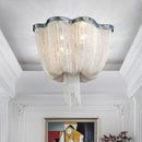 Ljojo Luxe Chrome Art Ceiling Light with Aluminum Chain Tassel