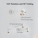 Ljojo Luxury Nordic LED Swing Wall Lamp - White/Black