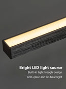 Ljojo LED Line Ceiling Lamp: Modern Black White Light for Various Rooms