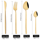 Gold Stainless Steel Cutlery Set by Ljojo - 24Pcs Western Tableware Flatware