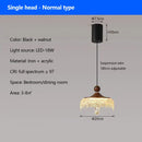 Ljojo Vintage Water Drop Pendant Chandelier, Walnut LED Light for Restaurant Bedroom Bar