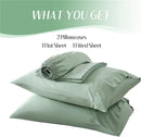 Ljojo 100% Organic Bamboo Silky Bed Sheet Set - Luxuriously Soft Hotel Bedding