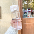 Kawaii Cats Glass Water Bottle With Straw 500ml - Ljojo Cute Tumbler