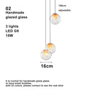 Ljojo Bubble Pendant Light Fixture Colored Glass Modern LED Dimmable Atmosphere Lighting