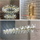 Clear Crystal LED Chandeliers Round Lamp Modern Gold Metal Wire Adjustable G4 Bulb Replaceable - Ljojo