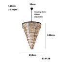 LED American Spiral Crystal Pendant Light Modern Black Hanging Lamp—Ljojo