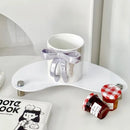 Ljojo 3D Ins Ceramic Coffee Mug Cup, 12oz Bow Shape Handle, Elegant Electroplated Mug
