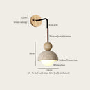 Ljojo LED Wall Sconce Lamp, Nordic Modern Design, Adjustable Yellow Travertine Light for Living Room
