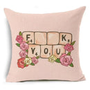 Ljojo Letter Print Pillow Case 45x45 cm Linen Cushion Cover for Home Decor