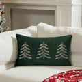 Embroidered Christmas Tree Decorative Pillowcase by Ljojo