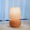 Retro LED Wicker Ratten Floor Lamp - Small Hammer Cap Shape Chandelier for Home Decoration by Ljojo