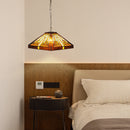 Ljojo Mission Style Stained Glass Pendant Light Fixture for Dining Room & Home Office