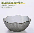 Ljojo Medium Glass Bowl, Household Tableware, Gold-Plated Fruit Salad Plate