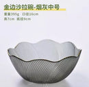 Ljojo Medium Glass Bowl, Household Tableware, Gold-Plated Fruit Salad Plate