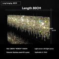 Nordic Rectangular Drop Crystal Chandelier - Luxury LED Hanging Lamp for Living Dining Room by Ljojo