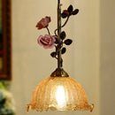 French Style Pendant Light Atmosphere Rose Blossom Retro Art Home Pendant Light by Ljojo
