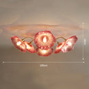 Ljojo Lotus Leaf Glass Ceiling Lamp Chandelier Nordic Hanging Light E14 Bulb Optional