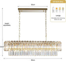 Modern Luxury Gold K9 Crystal Rectangular Chandelier Pendant Light by Ljojo