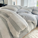 Ljojo Milk Fleece Bed 4-Piece Set, Coral Fleece Mattress, Double Quilt Cover, Bed Sheet
