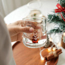 Ljojo 3D Christmas Theme Glass Mug 450ml - Ideal Gift for Girls, Kids, and Lovers