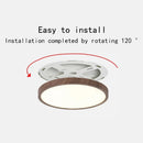 Circular Wood Grain LED Ceiling Light 3-color Kitchen Bathroom Bedroom Ultra-thin Ceiling Lamp by Ljojo
