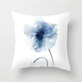 Geometric Blue Ink Flower Pillowcase for Stylish Home Decor by Ljojo