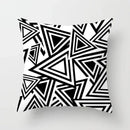 Geometric Black Yellow Cushion Covers - Ljojo Modern 18" Throw Pillow Case