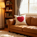 Ljojo Love Embroidered Valentine's Day Pillowcase Red White Lovers Towel Throw Cushion Cover