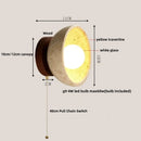 Ljojo LED Wall Light with Wood Base, Natural Yellow Travertine, Modern Nordic Design