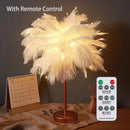 Feather Table Lamp with Remote Control USB Power Night Light for Ljojo Brand