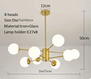Ljojo Modern Lustrous Glass Chandelier Ceiling Light Elegant Indoor Lighting for Living Room Dining Room