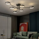 Nordic LED Chandelier Black Aluminum Ceiling Light Remote Control for Living Room Bedroom by Ljojo