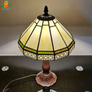Geometric Tiffany Style Mini Table Lamp for Living Room by Ljojo - Glass Office Desk Lighting